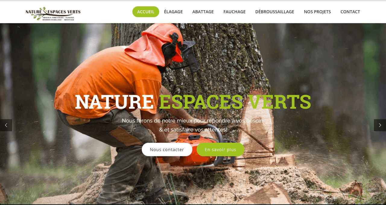 capture d'écran du site nature espace vert 